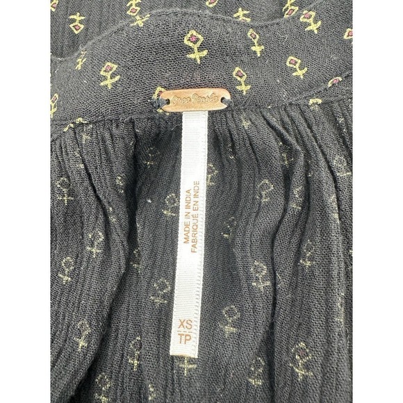 Free People Coal Combo Boho High Low Oversized Blouse size XS - Picture 6 of 7